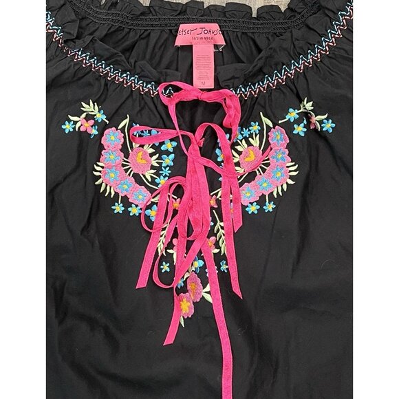 Betsey Johnson Intimates Tunic Dress Lounge Medium Size Cover Up Embroidered - Picture 7 of 9